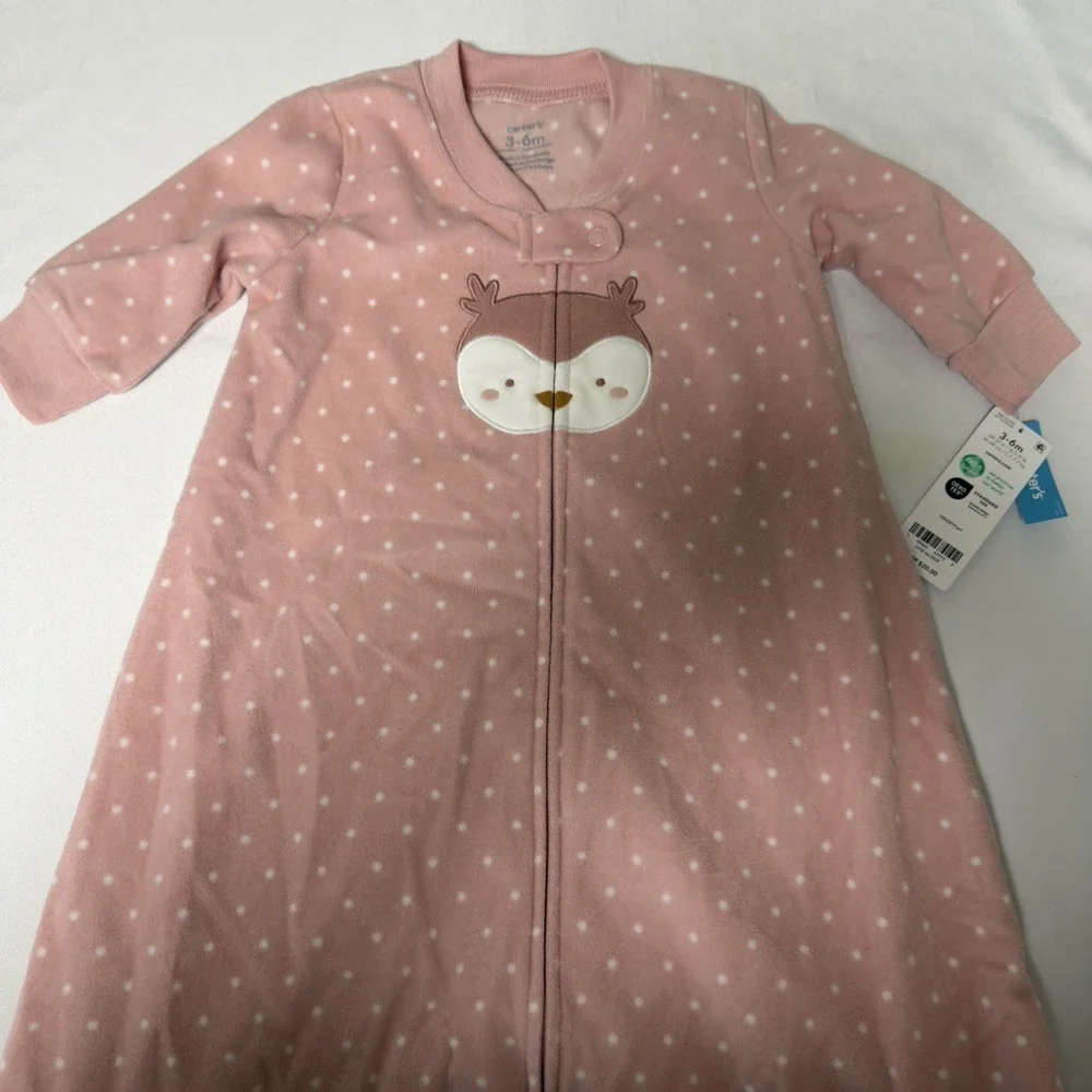 Carter's Baby Girl Fleece Sleep Bag Wearable Blanket 3-6 Months Owl Pink